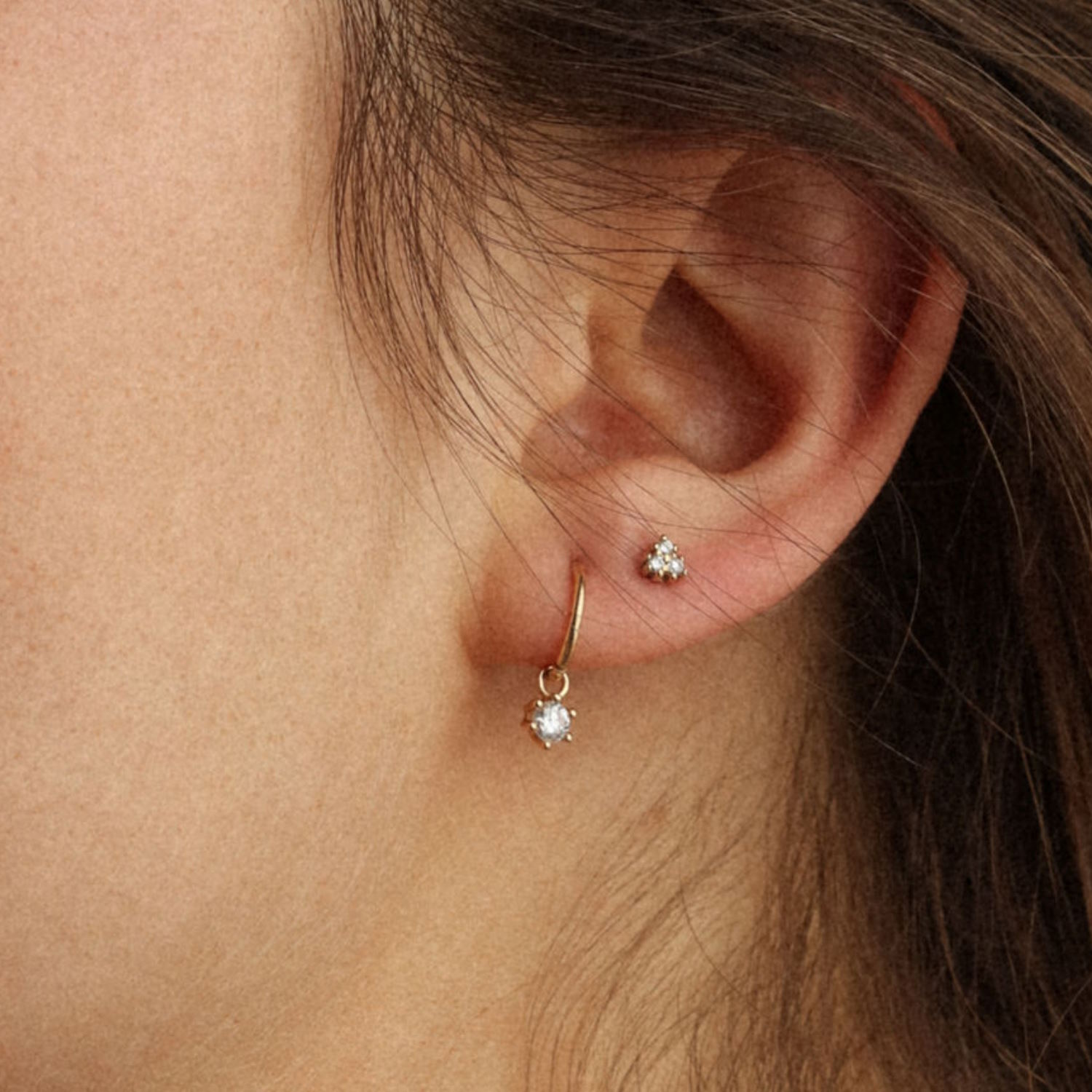 Angèle Brousse Eternity piercing or 3 diamants