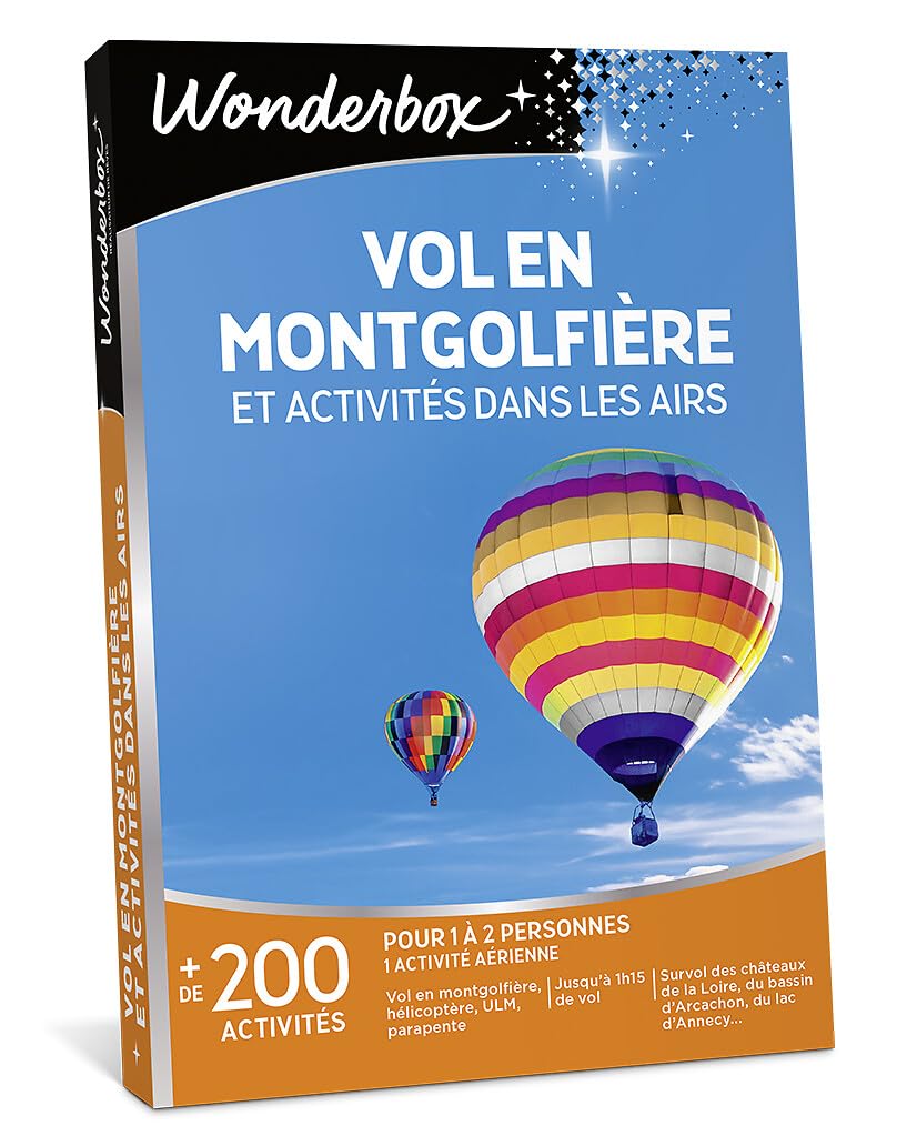 Wonderbox Sport & Aventure Vol en Montgolfière coffret cadeau 1 ou 2 pers