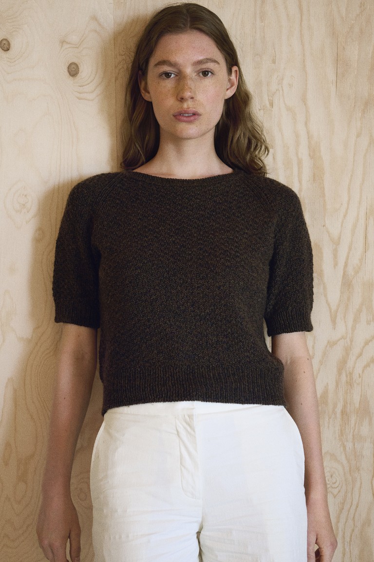 Isager Pearl Tee kit tricot top soie