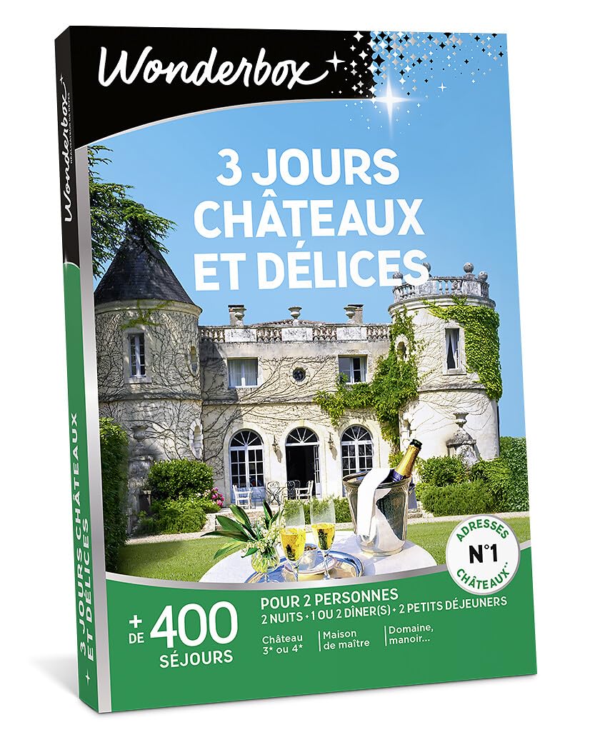 Wonderbox Séjour & week-end 3 Jours Châteaux Et Délices coffret cadeau 2 pers