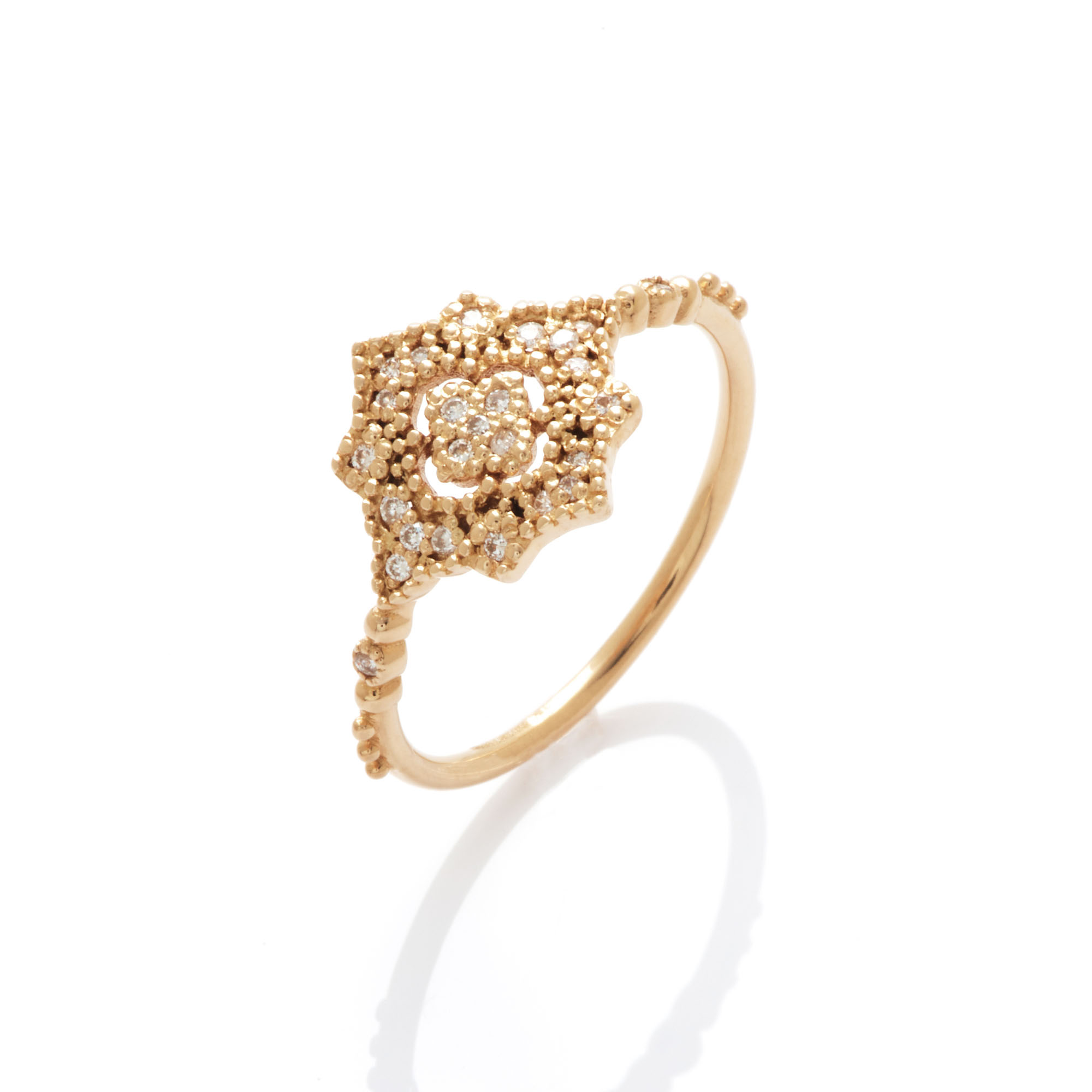 Angèle Brousse Nina Flower bague or 18 carats 20 diamants