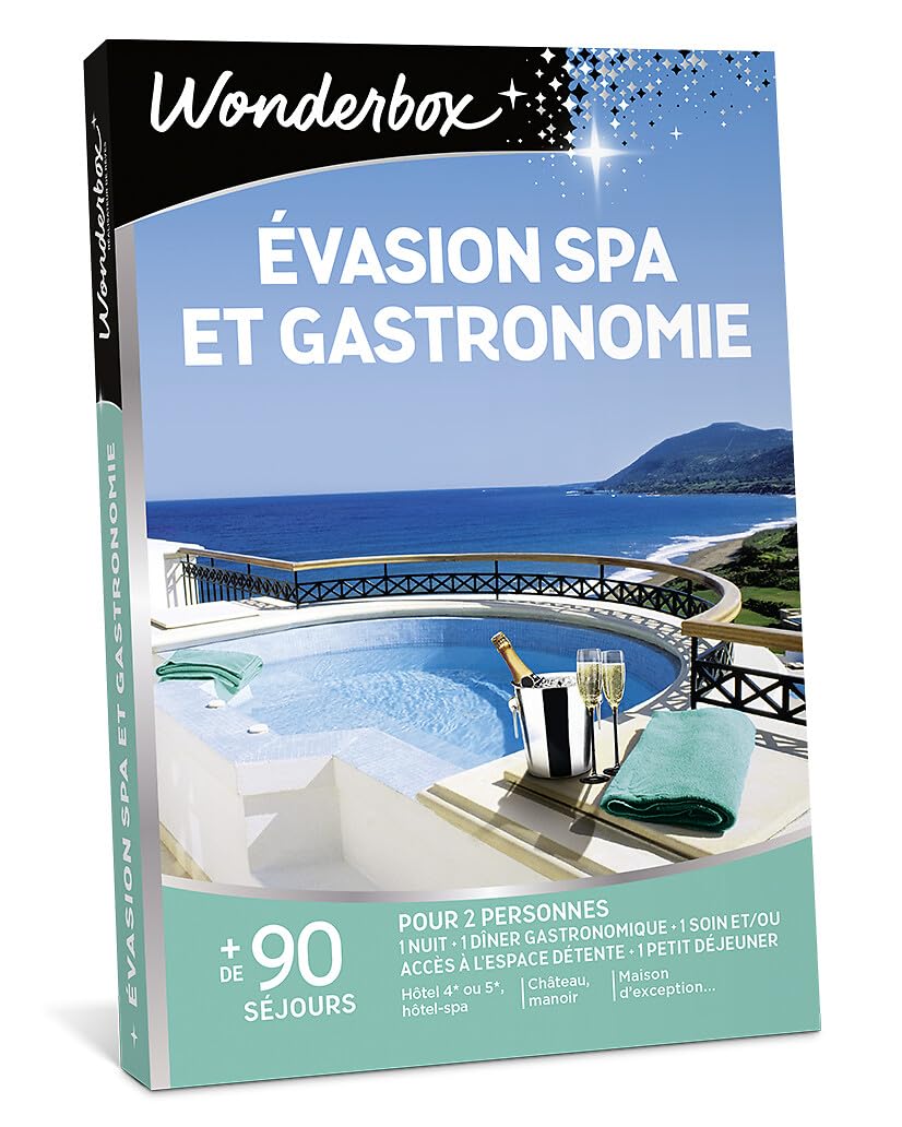 Wonderbox Évasion Spa et Gastro coffret séjour 1 nuit dîner 2 pers