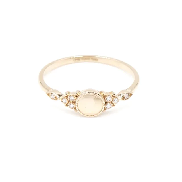 Angèle Brousse Susie Gold bague or 18 carats diamant gravable