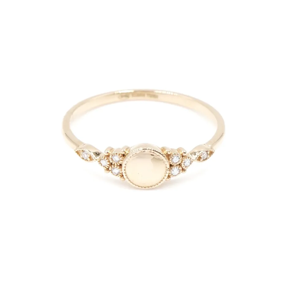 Angèle Brousse Susie Gold bague or 18 carats diamant gravable