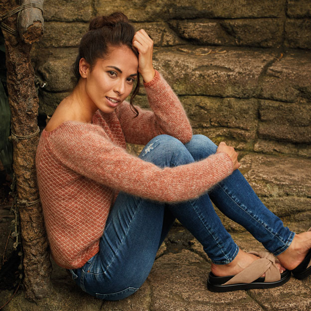 Isager Ingefærblomst kit tricot pull femme