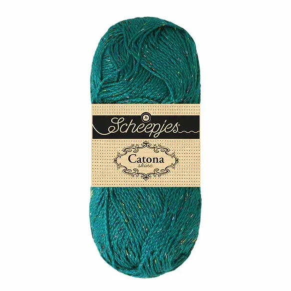Scheepjes Catona Shine 401 fil coton sarcelle foncée 50 g