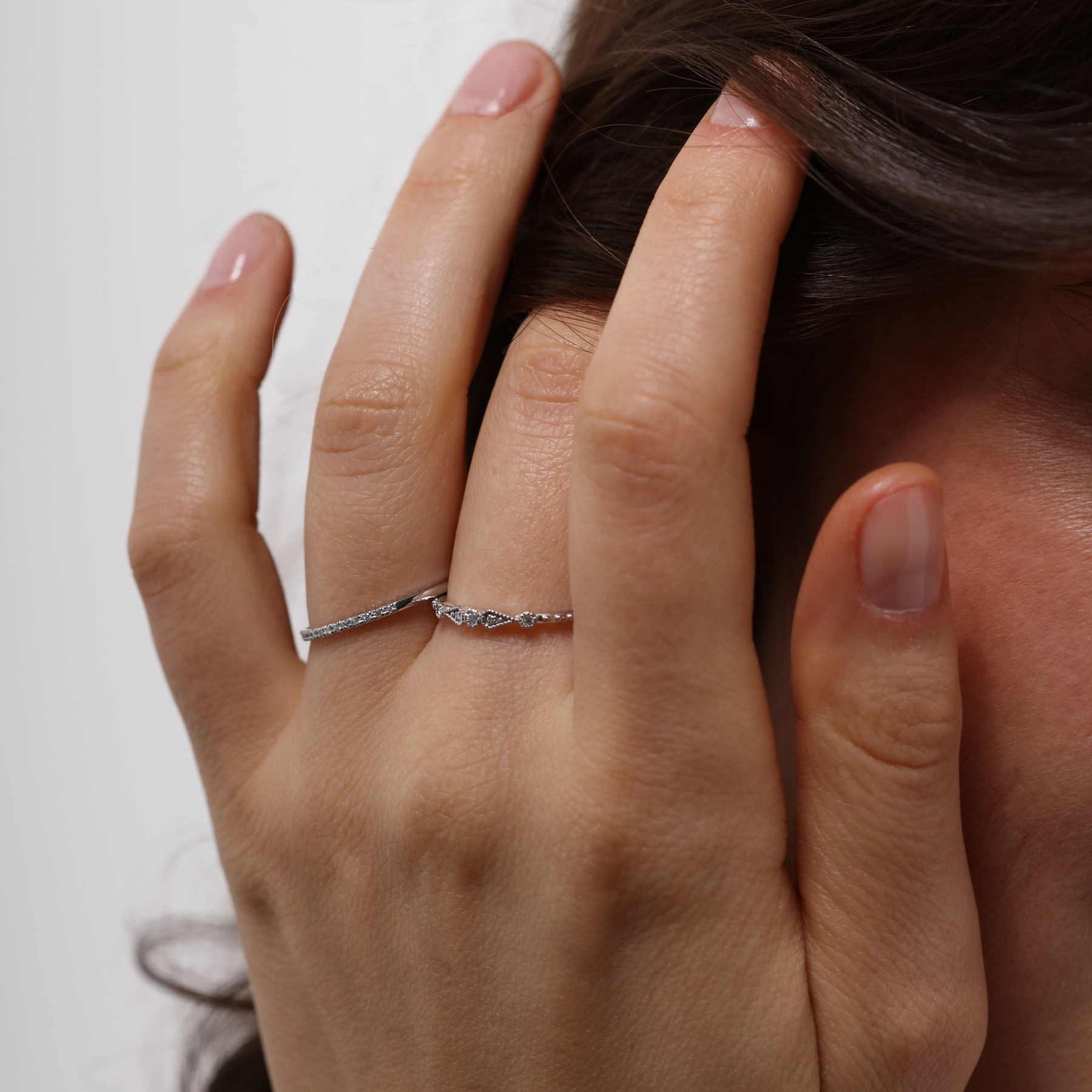 Angèle Brousse Stella bague 5 diamants or blanc 14 carats
