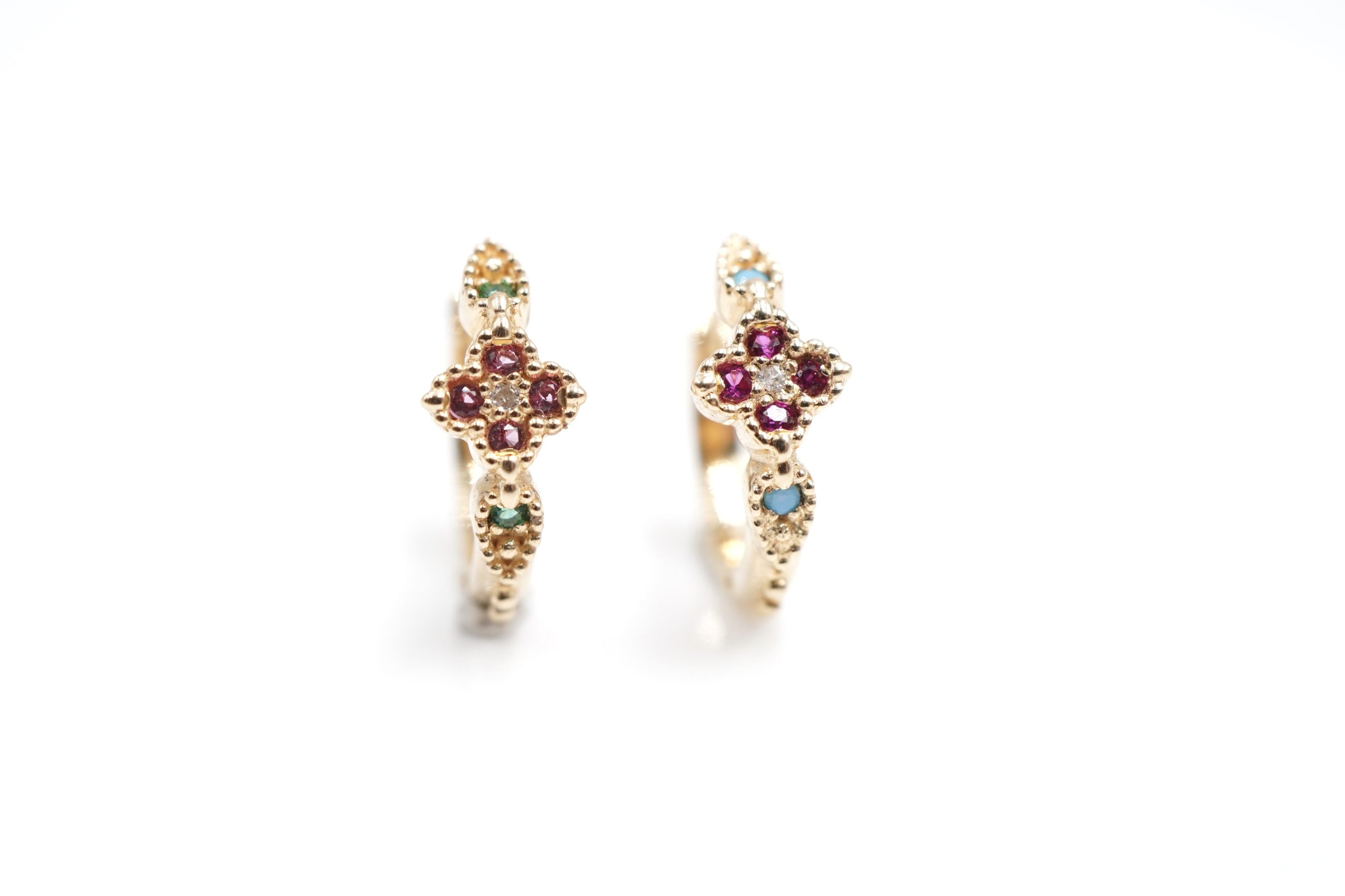 Angèle Brousse Nina Colors Pink créole or jaune tourmaline