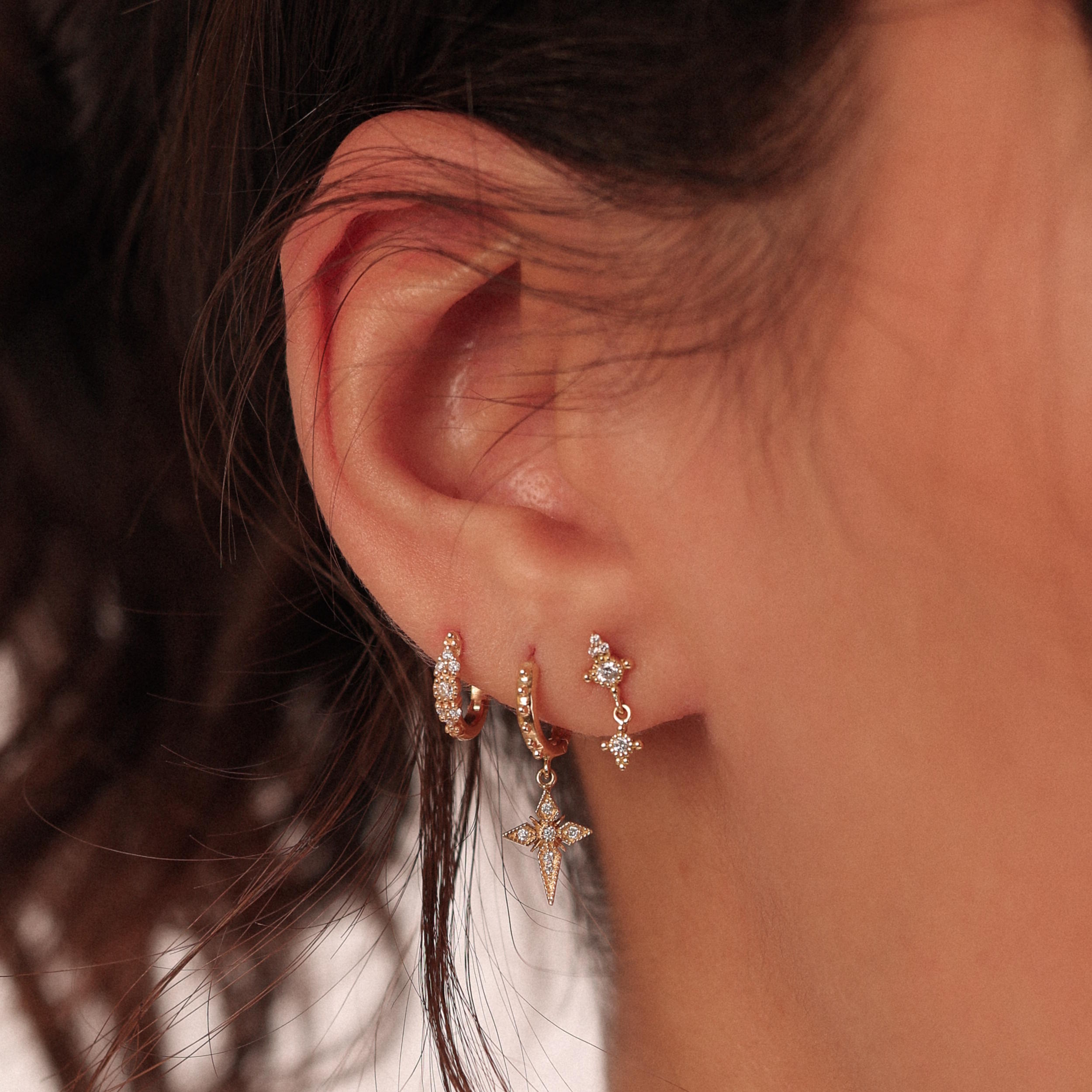 Angèle Brousse Paradis Mini Créole boucles or jaune diamant