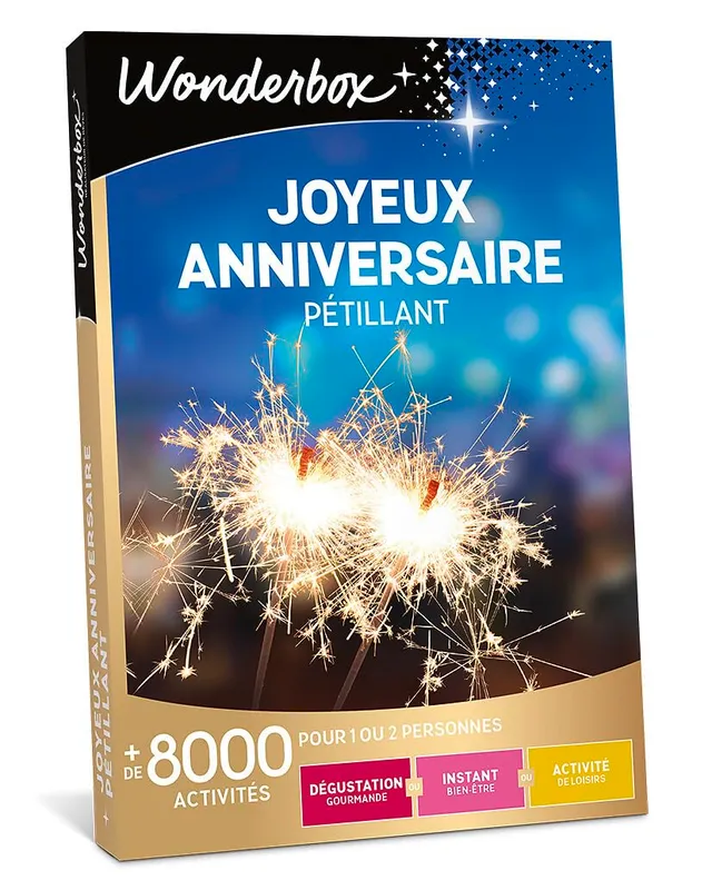 Wonderbox Joyeux Anniversaire Pétillant coffret 1 ou 2 personnes