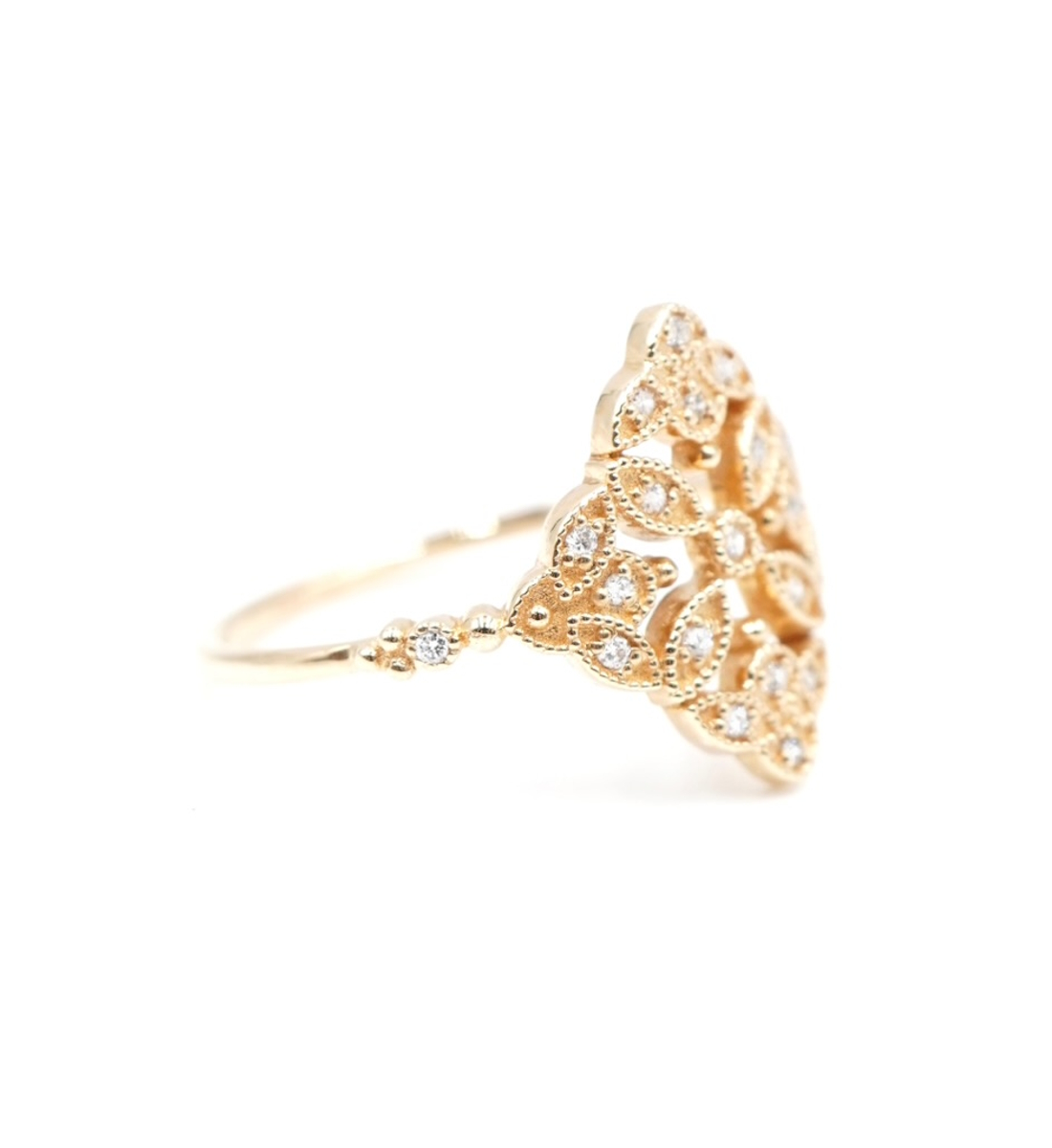Angèle Brousse Romance bague XXL diamants or jaune 18ct
