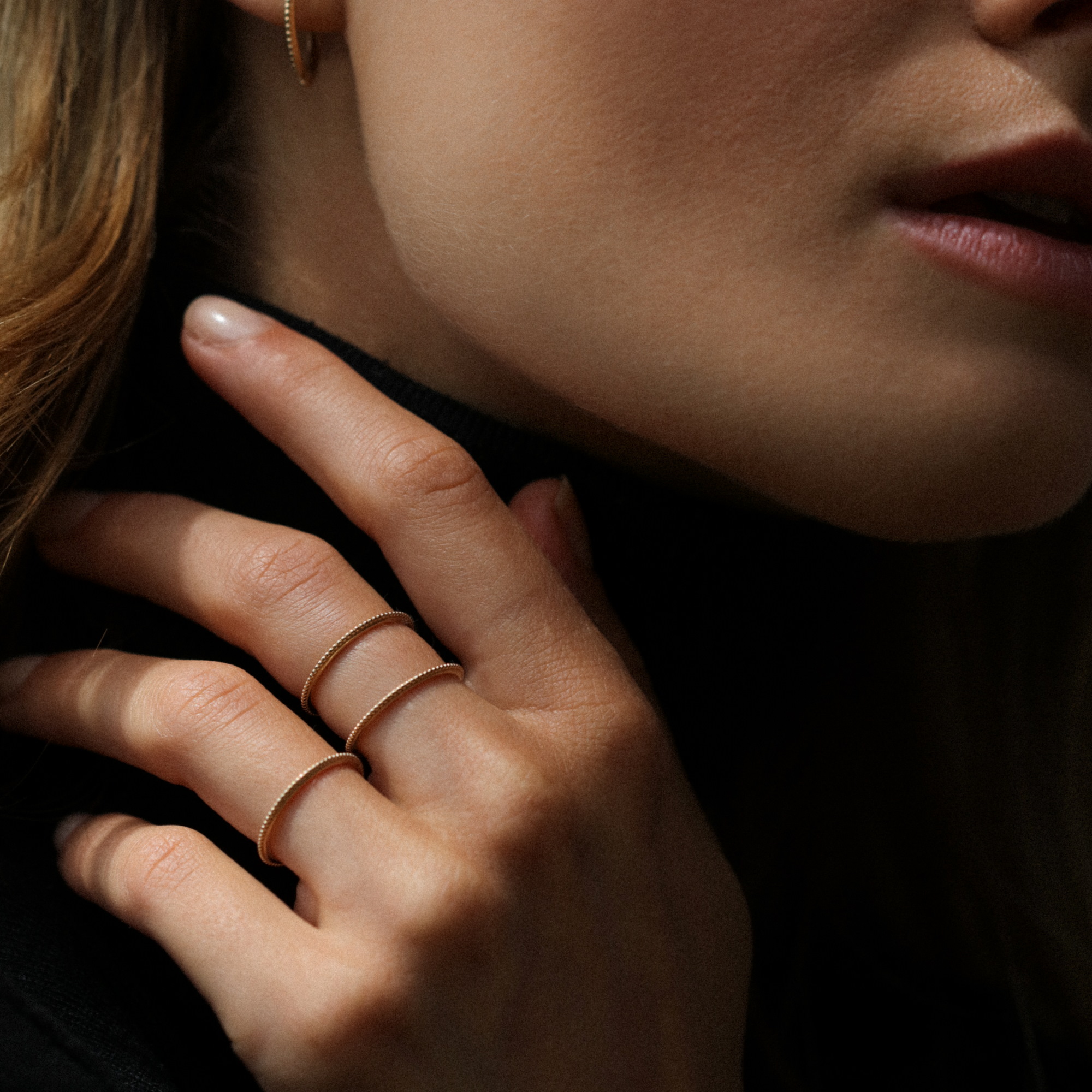 Angèle Brousse Georgia bague micro-perlée or