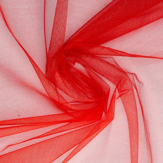 Tulle à paillettes rouge 25 x 140 cm pour poupée