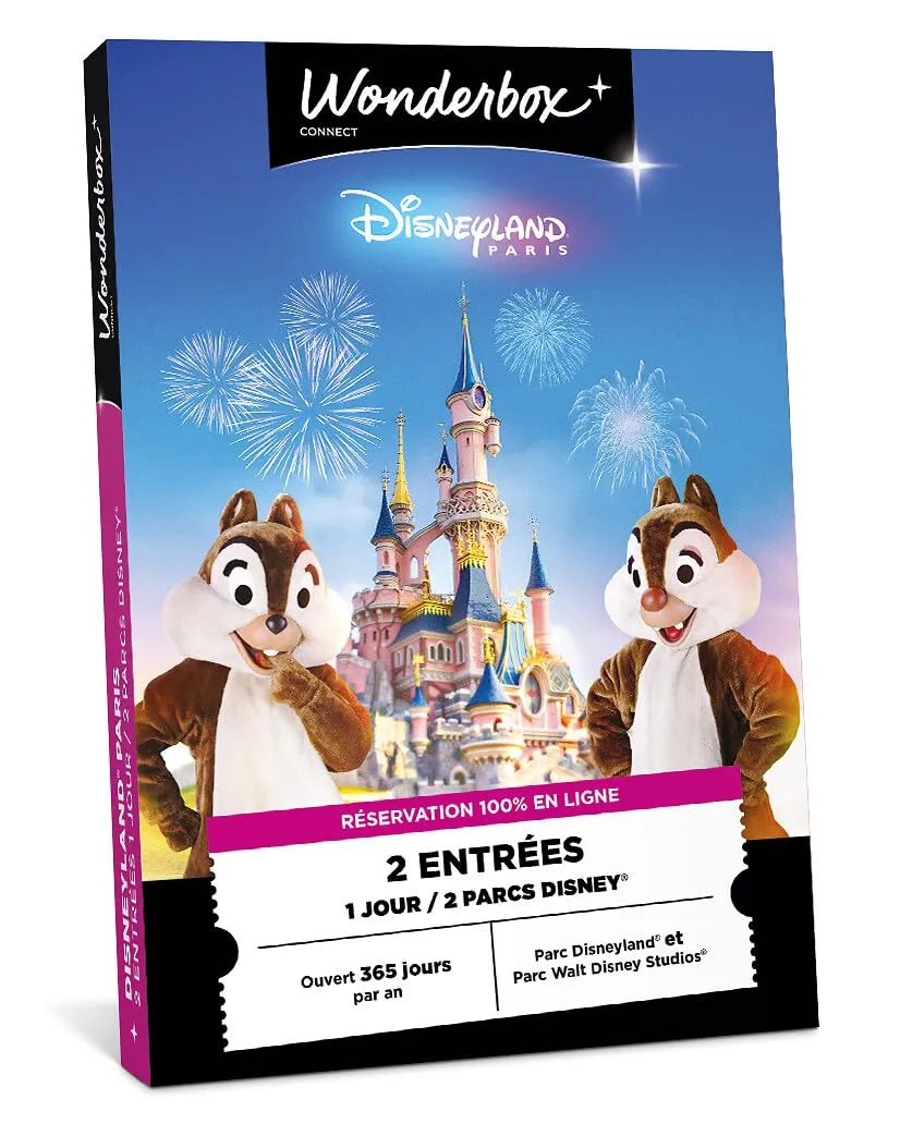 Wonderbox Disneyland Paris coffret cadeau 1 jour 2 parcs 2 pers