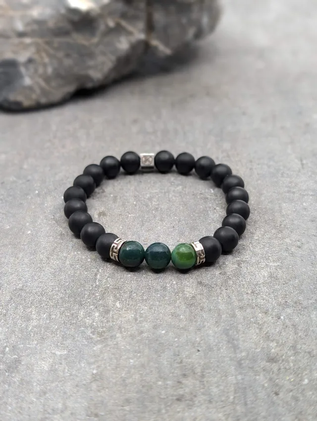 IKOBA Bracelets bracelet agate mousse noire 8mm mat