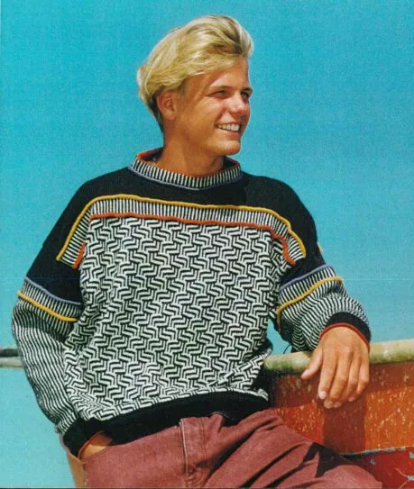 Isager Labyrinter og striber patron tricot laine