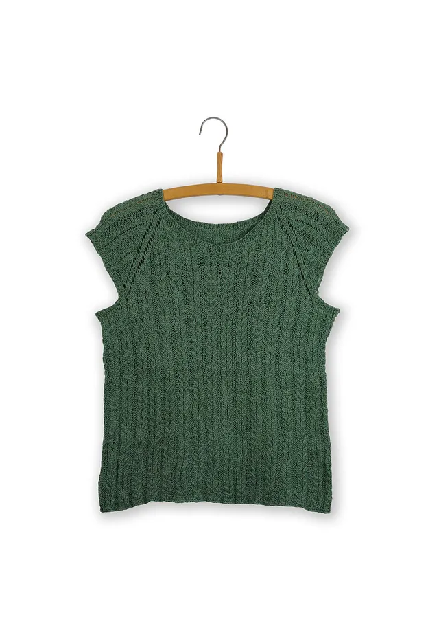 Isager Grøn patron tricot pull laine