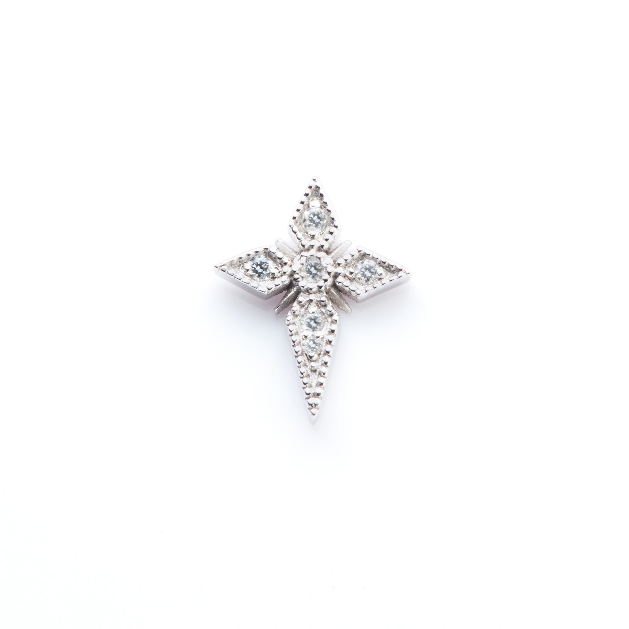 Angèle Brousse Saintes puce croix or 18 carats diamants