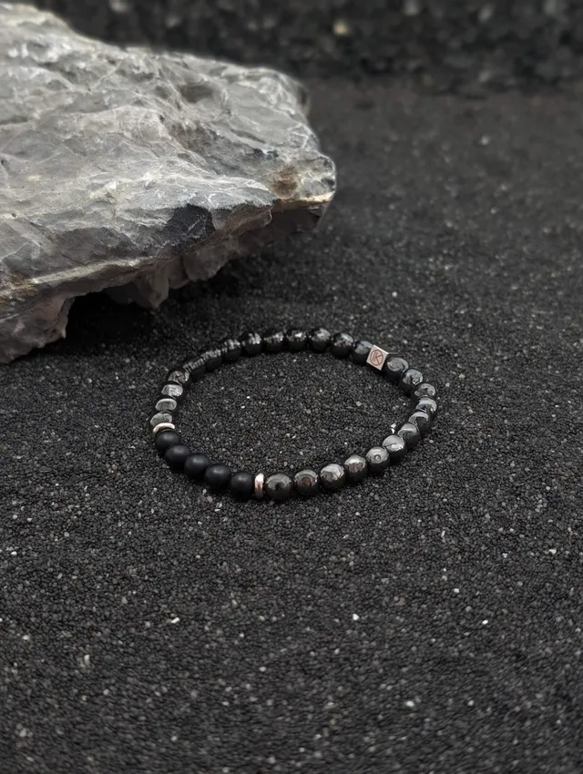 IKOBA Bracelets bracelet hématite agate noire 6mm
