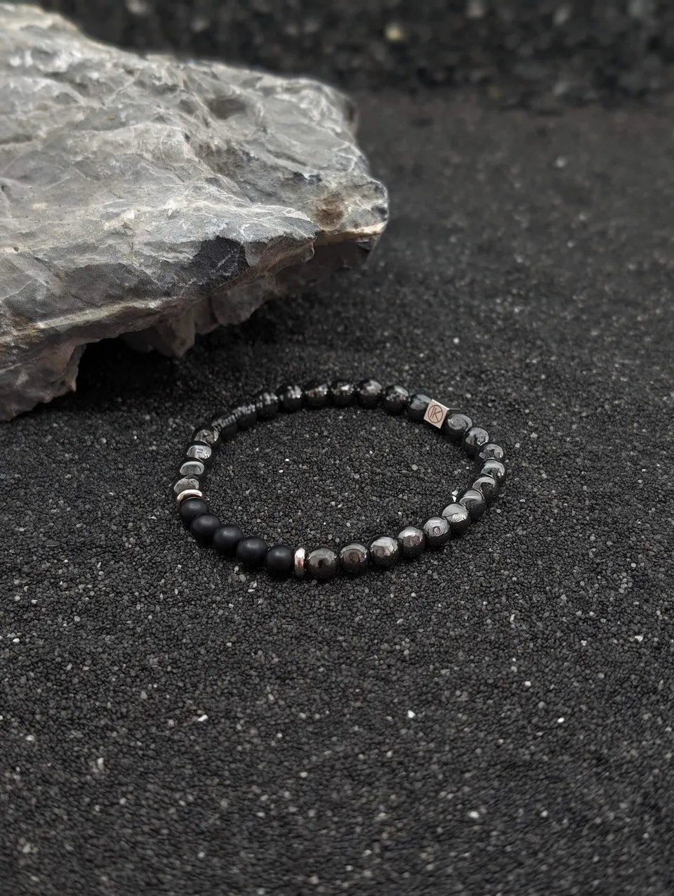 IKOBA Bracelets bracelet hématite agate noire 6mm
