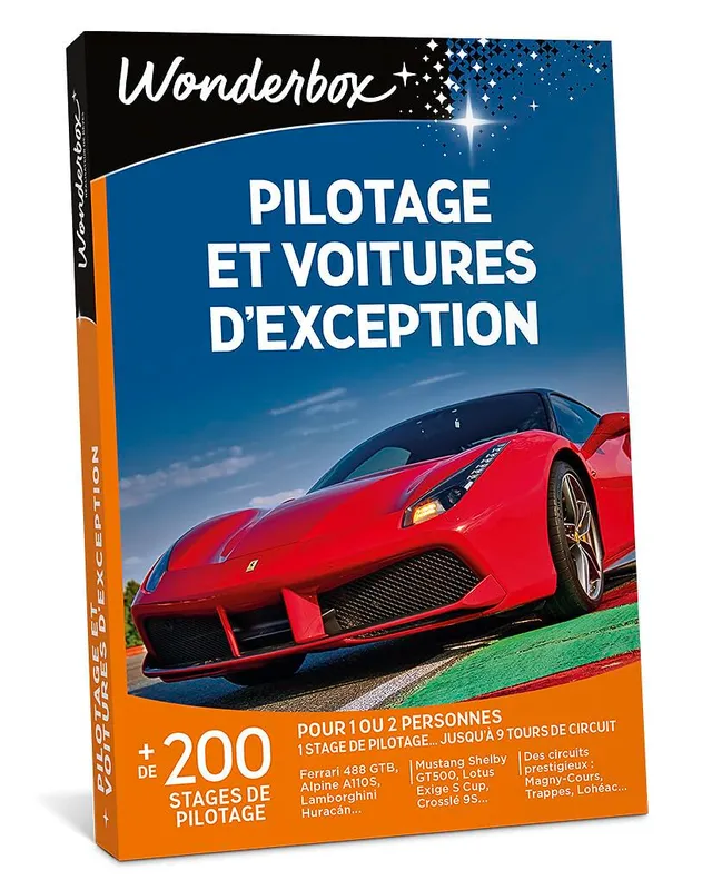 Wonderbox Pilotage Voitures Exception coffret 1-2 pers