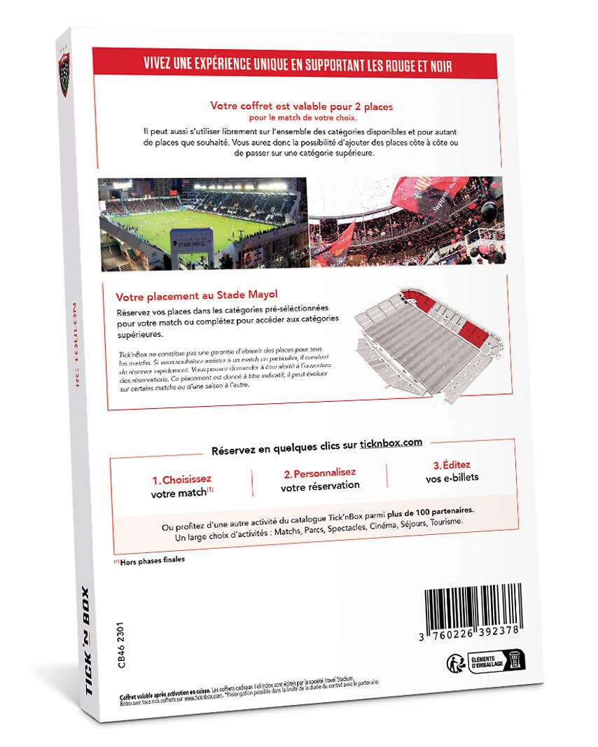 Tick'nBox RC Toulon Match en Duo coffret 2 places