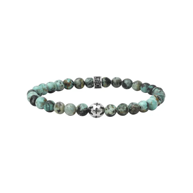 IKOBA Bracelet Turquoise Africaine 6 mm Pierres Naturelles