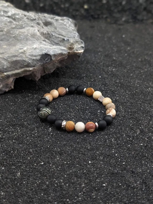 IKOBA Bracelets bracelet bois fossilisé Tahiti 8 mm