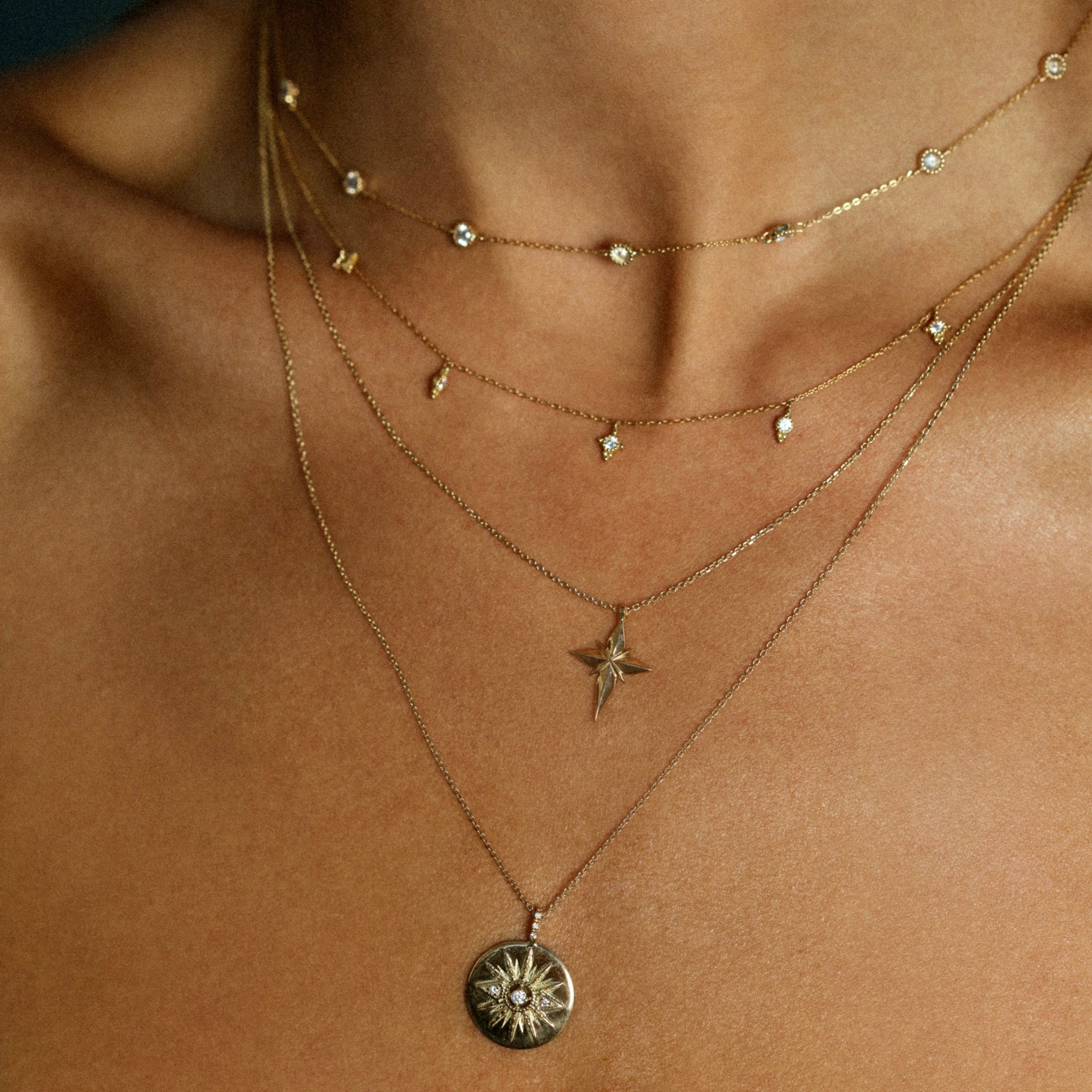 Angèle Brousse Paradis Collier or jaune topaze blanche 40-44 cm