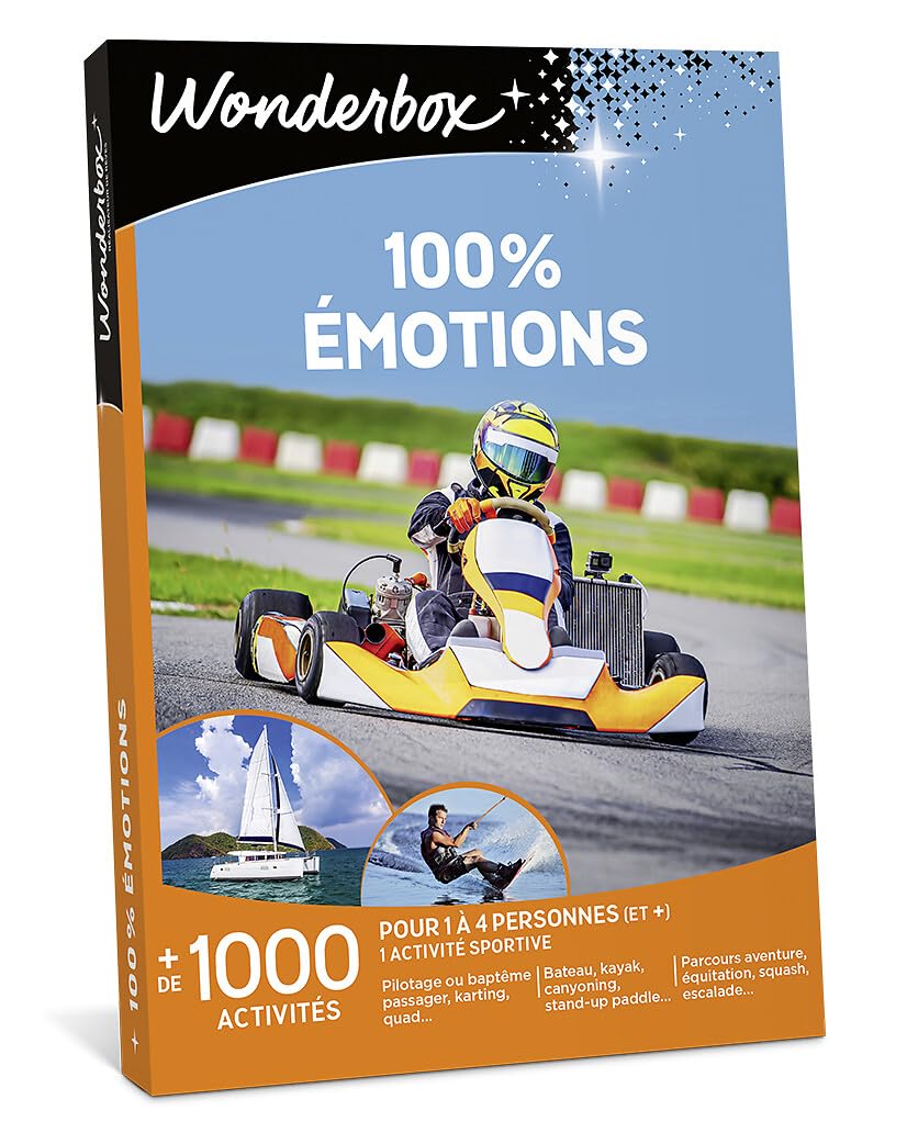 Wonderbox Sport & aventure 100% Émotions coffret cadeau sensations fortes