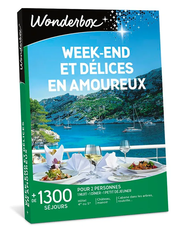 Wonderbox Séjour & Week-end Et Délices coffret cadeau amoureux 2 pers