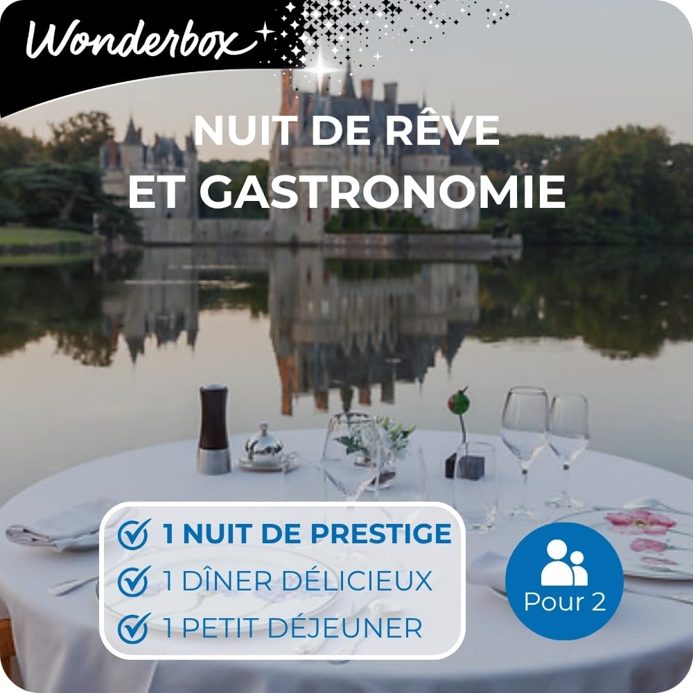 Wonderbox Nuit de Rêve et Gastronomie coffret cadeau 2 pers
