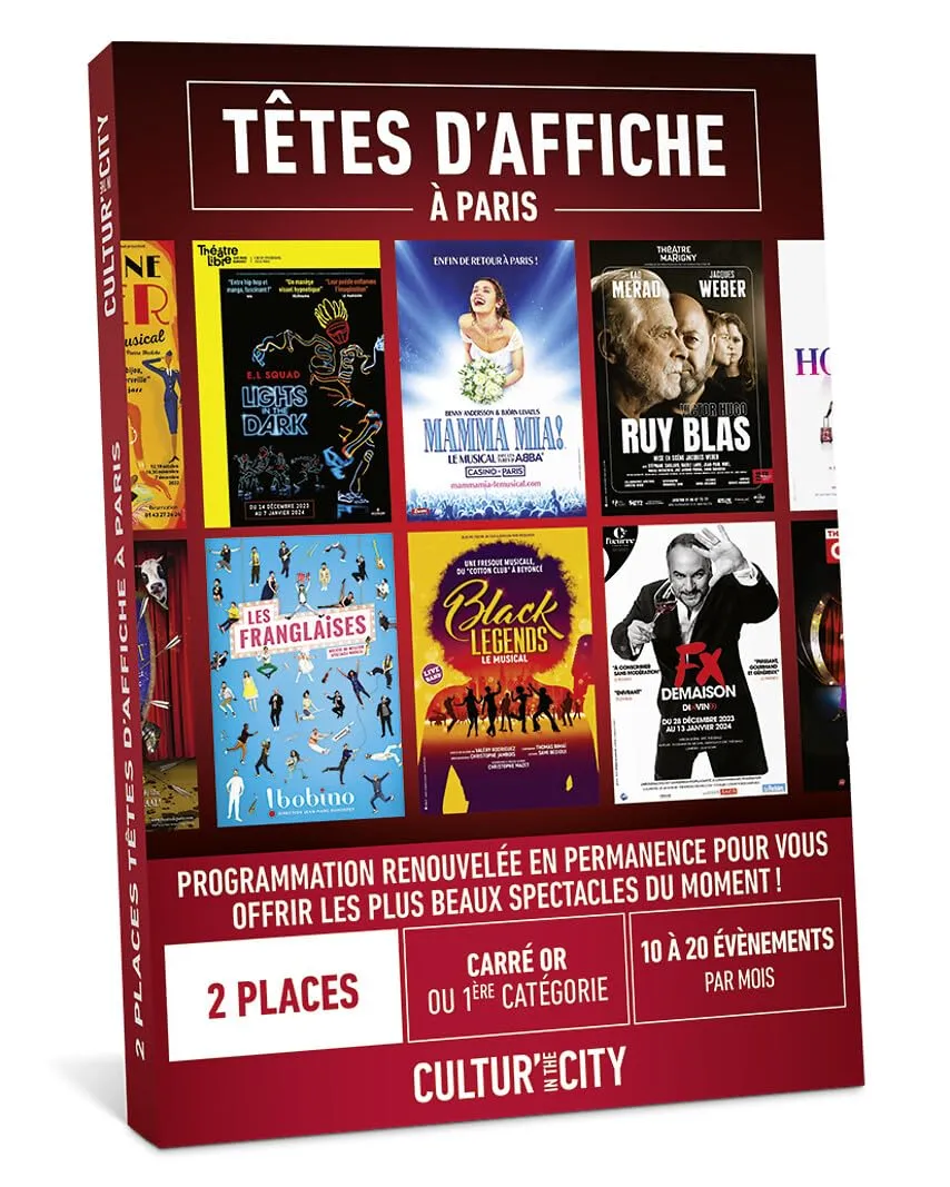 Cultur’In the City Têtes d’affiche coffret spectacle 2 places