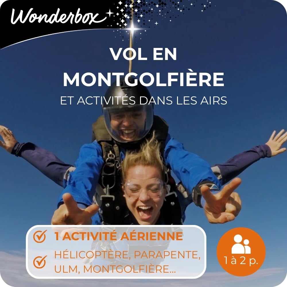 Wonderbox Sport & Aventure Vol en Montgolfière coffret cadeau 1 ou 2 pers