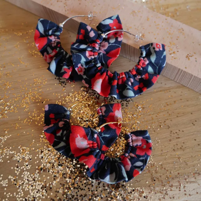 Laeti & Léa Luna Dahlia boucles d'oreilles argentées petites 56 mm