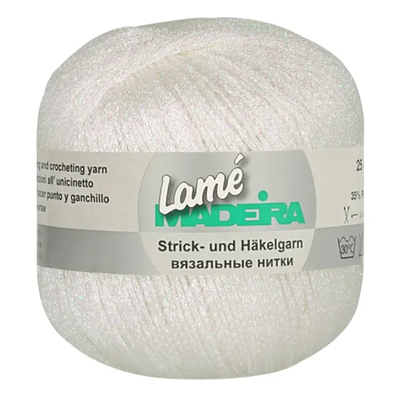 Madeira Lamé Metallic fil broderie 400 blanc 25g