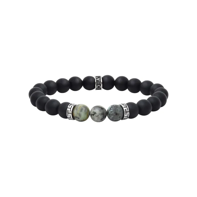 IKOBA Bracelets turquoise africaine agate noire bracelet 8mm
