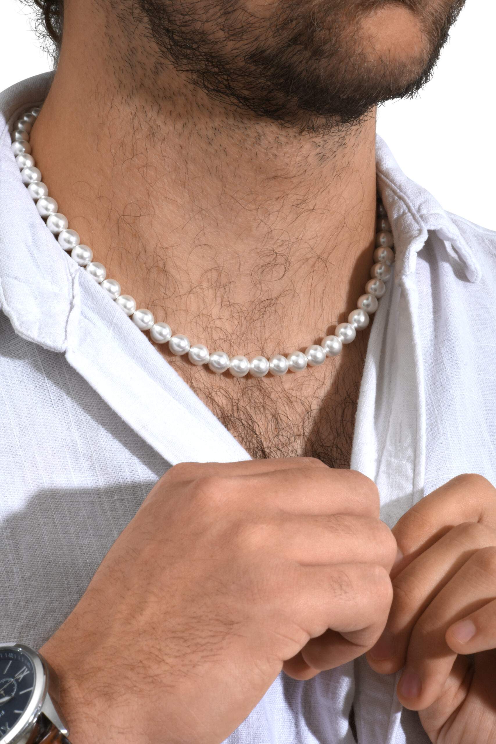 IKOBA Colliers collier perles blanches femme