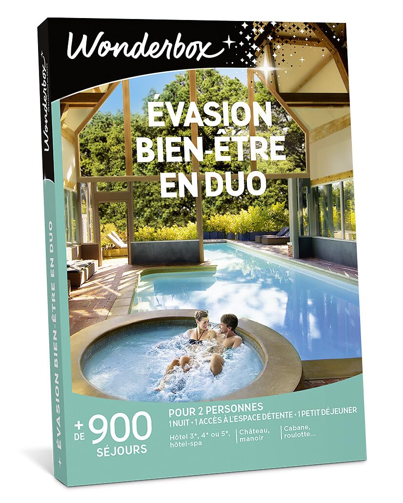 Wonderbox Évasion Bien-Être en Duo coffret cadeau nuit 2 pers