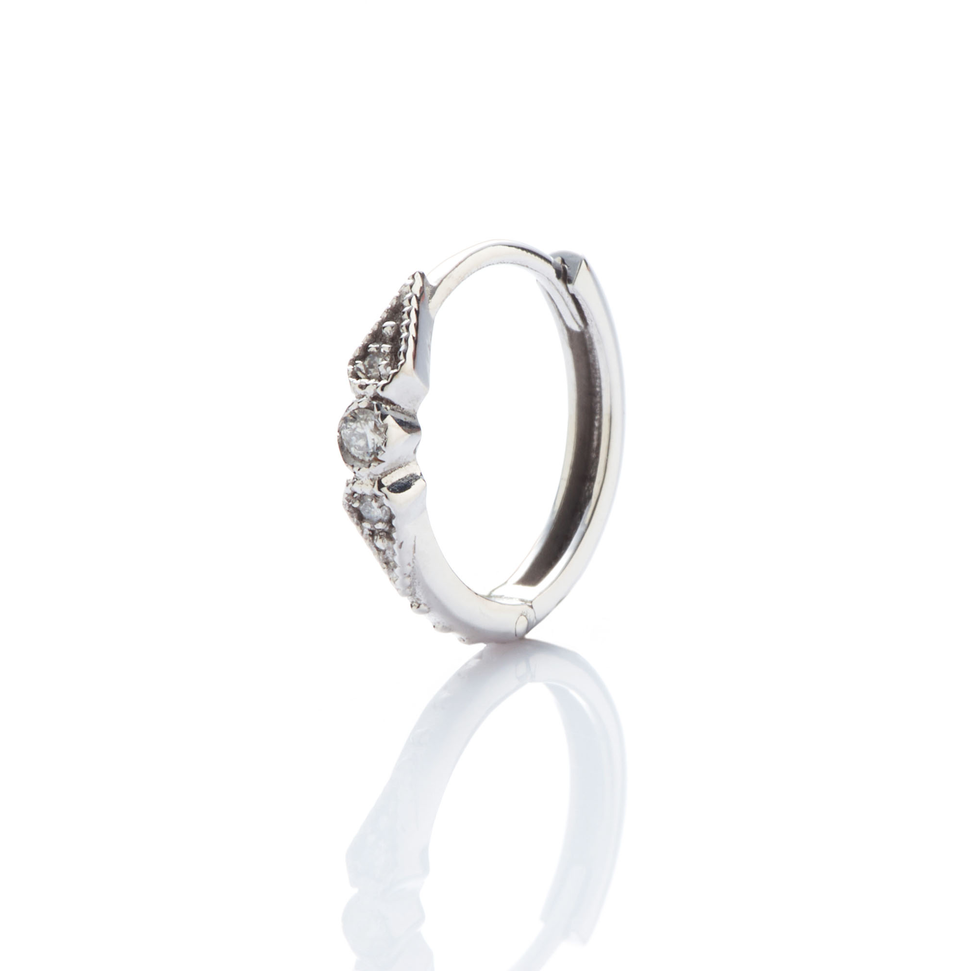 Angèle Brousse Stella mini créole 3 diamants or 18 carats