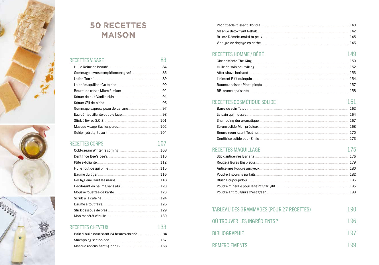 Souccar Ma cosmétique minimaliste livre broché 50 recettes