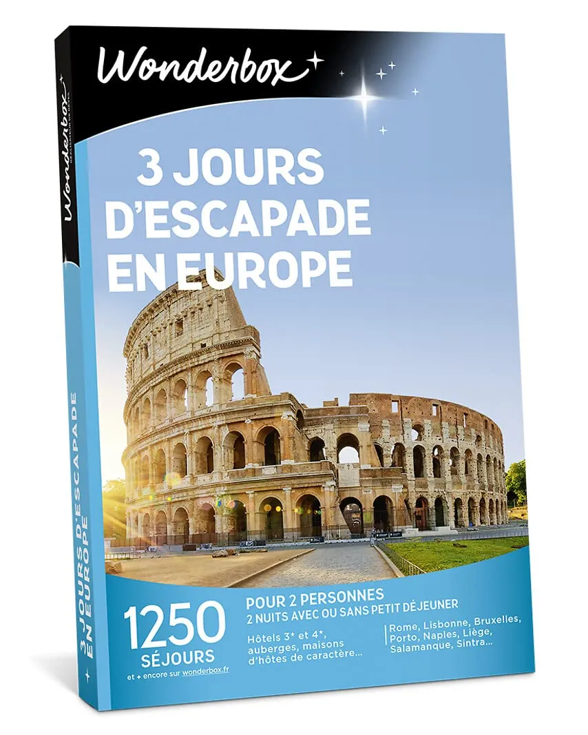 Wonderbox Séjour & week-end coffret 3 jours escapade Europe 2 nuits