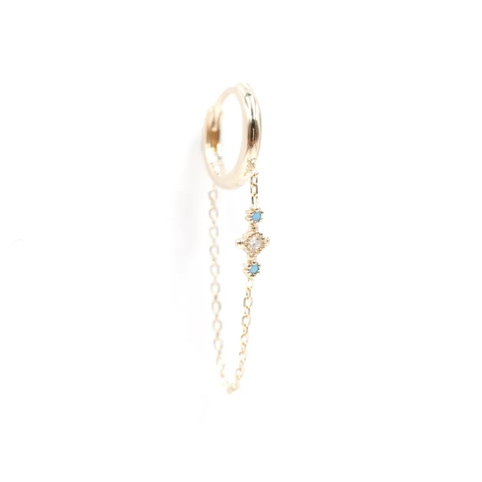 Angèle Brousse Susie créole chaîne or jaune turquoises diamants