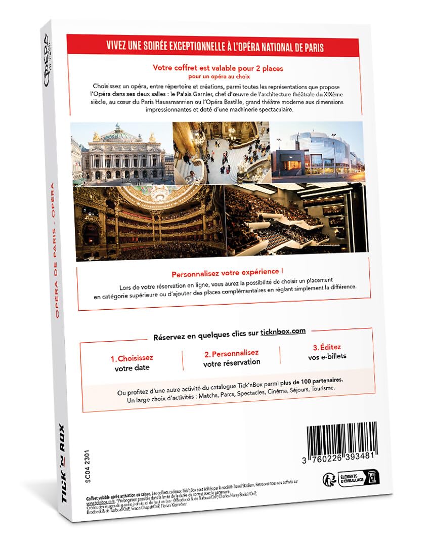 Wonderbox Opéra de Paris coffret cadeau 2 personnes