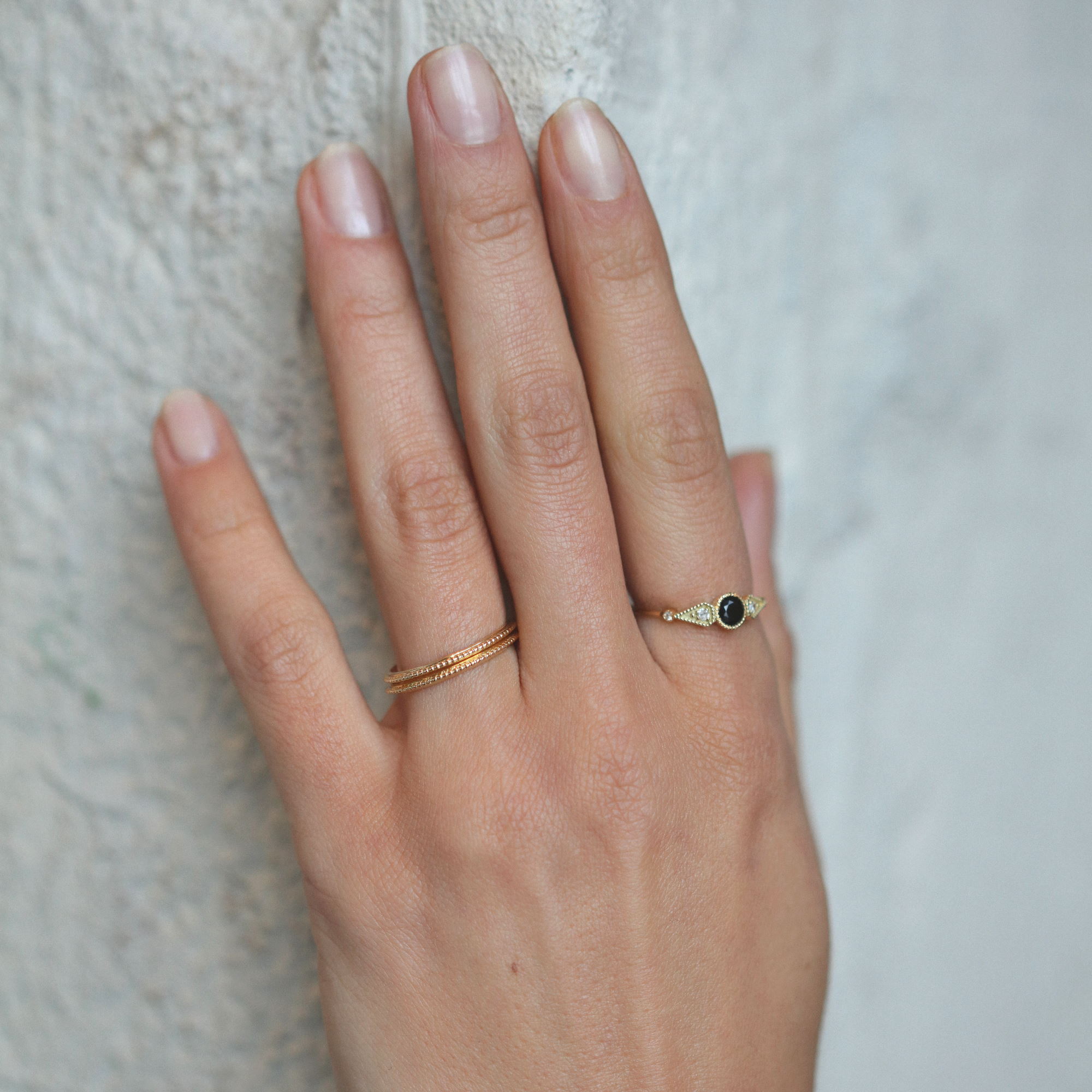 Angèle Brousse Georgia bague micro-perlée or