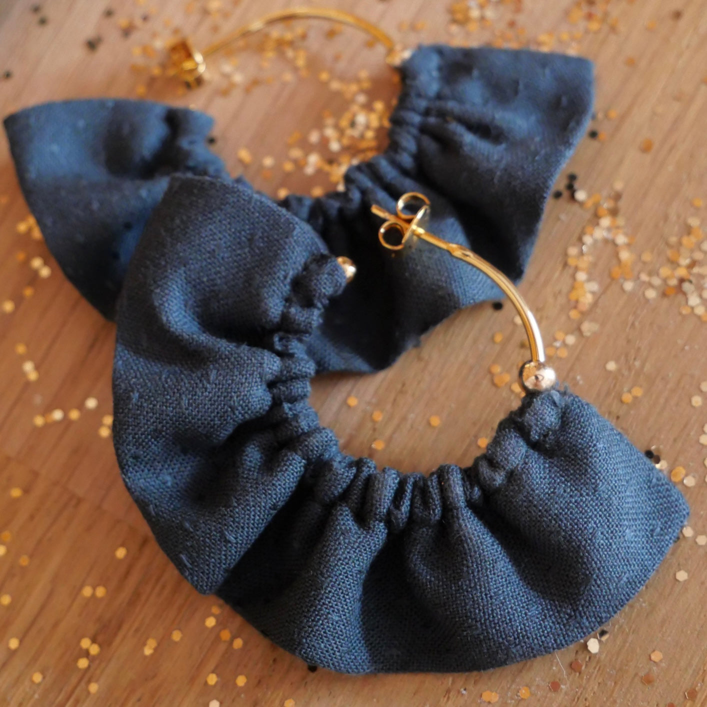 Laeti & Léa Luna Forest boucles d'oreilles créoles argentées 56 mm