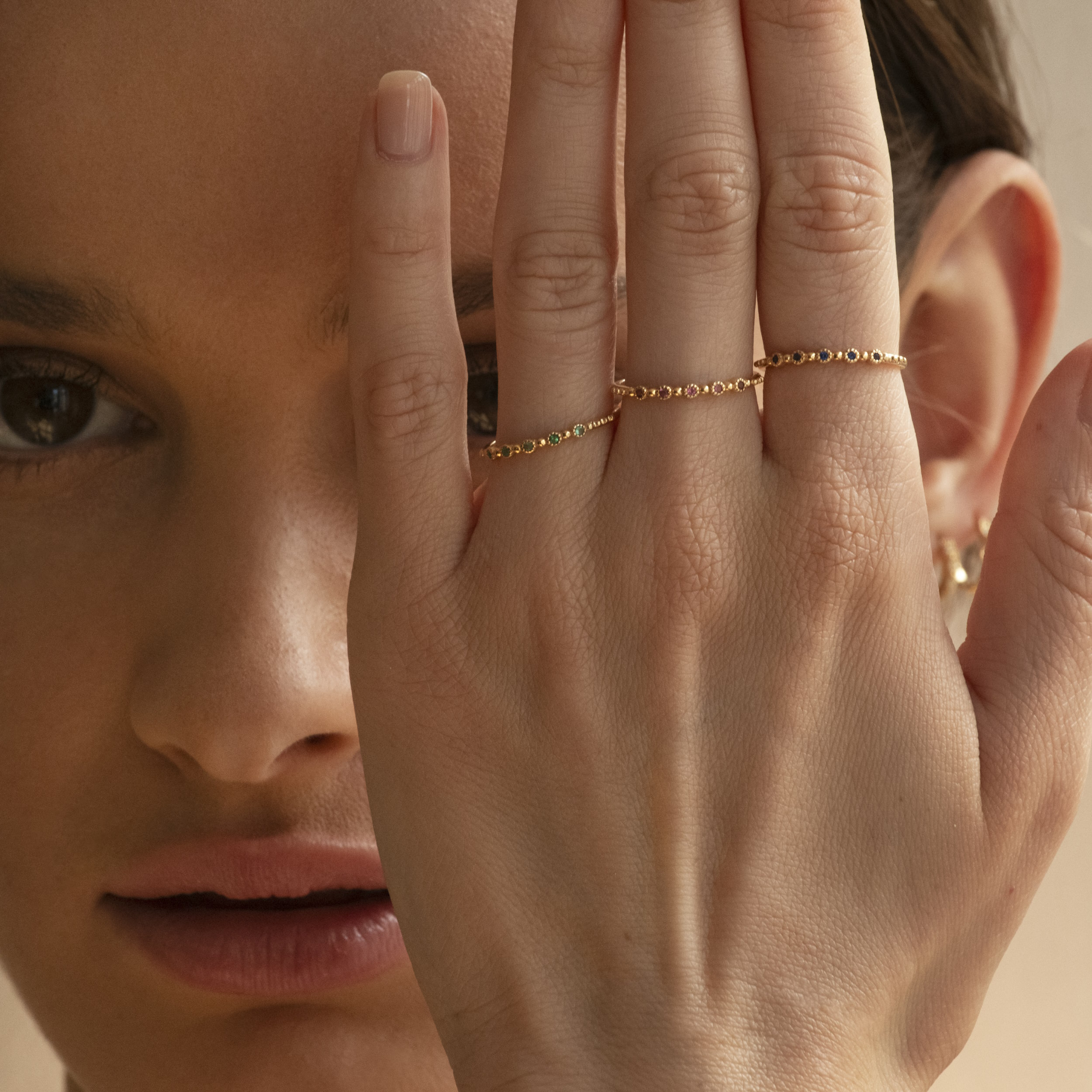 Angèle Brousse Nina Small Colors bague or jaune topaze bleue