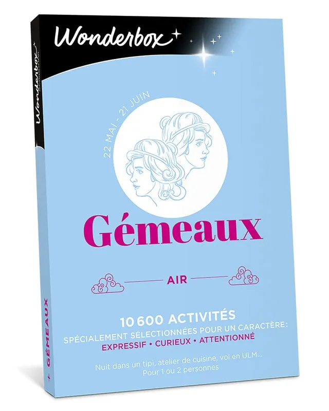 Wonderbox Gémeaux coffret cadeau multi-activités astro