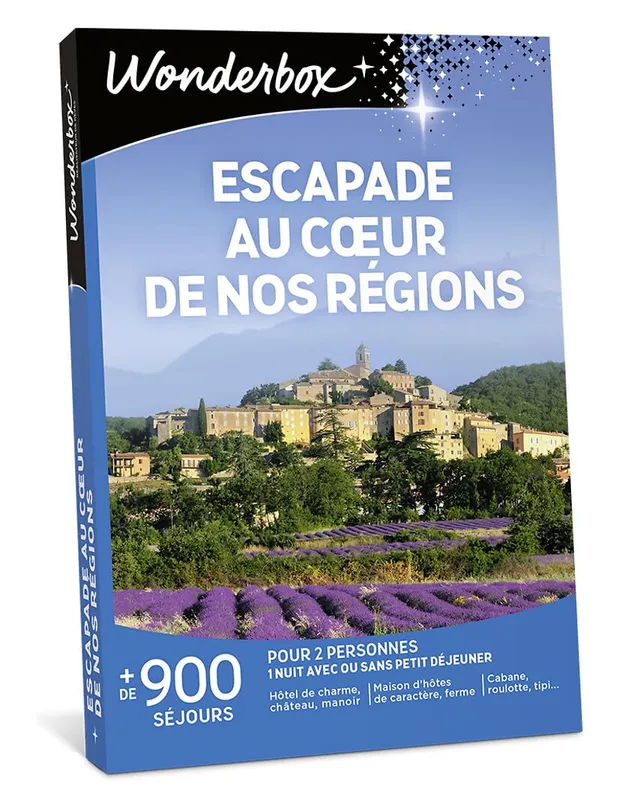 Wonderbox Escapade Coeur Régions coffret cadeau 1 nuit 2 pers