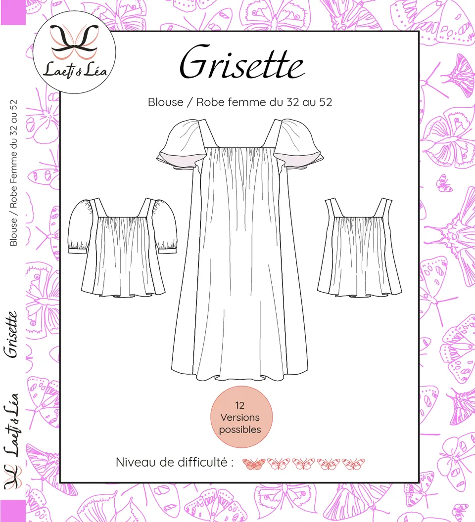 Laeti & Léa Grisette patron blouse robe femme 32-52 PDF